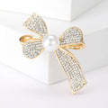 Alloy Pearl Bow Brooch Pin For Elegant Clothing Accessories view 6