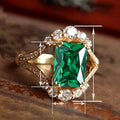 Imitation Natural Stone Square Ring, Princess Queen Vintage Italian Court Style Jewelry Ring view 5