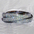 Multi Layer Pave Crown Simulated Ring For Women, Elegant Evening Banquet Jewelry Accessory view 1