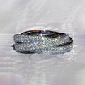 Multi Layer Pave Crown Simulated Ring For Women, Elegant Evening Banquet Jewelry Accessory view 4