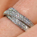 Multi Layer Pave Crown Simulated Ring For Women, Elegant Evening Banquet Jewelry Accessory view 3