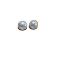 Korean Minimalist Faux Pearl Round Geometric Stud Earrings With Silver Posts For Women view 5