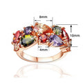 Colorful Zircon Mona Lisa Style Ring, Elegant Multicolor Crystal Finger Jewelry For Women view 5