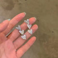 Sparkling Galaxy Heart Earrings For Women Niche Design Fashion Stud Earrings 2023 Trend Jewelry view 1