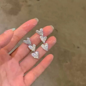 Sparkling Galaxy Heart Earrings For Women Niche Design Fashion Stud Earrings 2023 Trend Jewelry