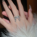 Korean Zircon Tassel Open Ring For Women view 2