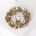 Alloy Enamel Rhinestone Christmas Wreath Bird Brooch For Holiday Outfits view 3