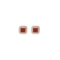 Hong Kong Style Vintage Geometric Square Faux Pearl Stud Earrings With Enamel Oil Drip Design view 5