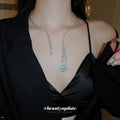 Korean Style Alloy Zircon Geometric Tassel Choker Necklace For Women view 1