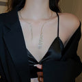 Korean Style Alloy Zircon Geometric Tassel Choker Necklace For Women view 4