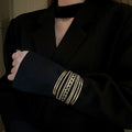 Korean Style Metal Open Bangle For Women, Multilayer Hollow Geometric Round Design view 3