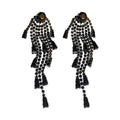 Zircon Geometric Long Tassel Drop Earrings With Silver Needle Dark Luxury European Style view 5