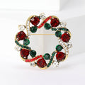 Alloy Rhinestone Floral Wreath Brooch Pin For Coats And Shawls view 4