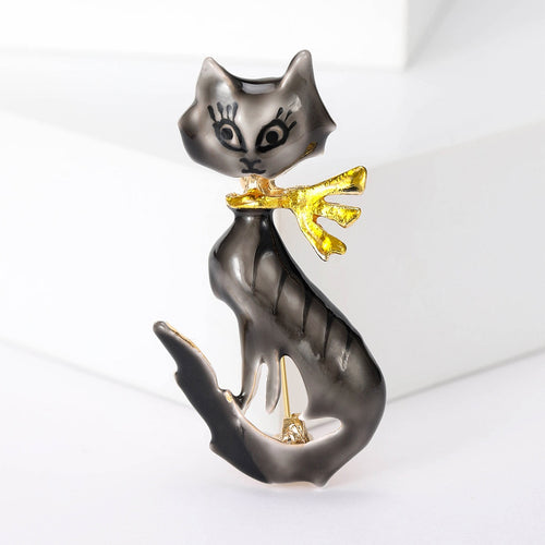Alloy Enamel Cute Cat Brooch Pin For Womens Clothing Decoration