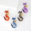 Alloy Enamel Cute Cat Brooch Pin For Womens Clothing Decoration view 1