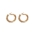 Copper Zircon Geometric Round Hoop Earrings For Women Light Luxury Minimalist Ear Jewelry view 5