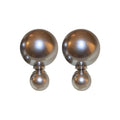 Light Luxury Faux Pearl Geometric Round Stud Earrings With Silver Pins Two-Way Elegant Design view 5