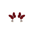 Gold Plated Silver Needle Flower Pearl Flocked Stud Earrings Chic Geometric Womens Jewelry view 5