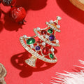 Alloy Enamel Hollow Christmas Tree Brooch For Holiday Apparel Decoration view 3