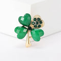 Alloy Rhinestone Four Leaf Clover Brooch Pin For Fashion Apparel view 4