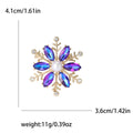 Alloy Full Rhinestone Flower Brooch Pin For Coat Clothing Accessories view 5