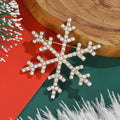 Alloy Rhinestone Christmas Snowflake Brooch For Festive Clothing Decoration view 2