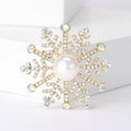 Alloy Pearl Snowflake Brooch Pin For Suits Coats And Dresses view 6