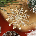 Alloy Pearl Snowflake Brooch Pin For Suits Coats And Dresses view 3