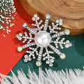 Alloy Pearl Snowflake Brooch Pin For Suits Coats And Dresses view 4