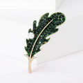 Alloy Rhinestone Feather Brooch With Pearl For Clothing Decoration view 4