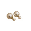 French Retro Faux Pearl Round Ball Double Sided Stud Earrings In Light Luxury Style view 5