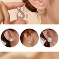 French Retro Faux Pearl Round Ball Double Sided Stud Earrings In Light Luxury Style view 4