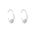 Light Luxury Geometric C Shaped Alloy Hoop Earrings With Round Pearl Ball Accent Elegant Statement Earrings view 5