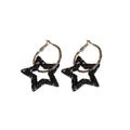 Alloy Rhinestone Star Hollow Hoop Earrings With Silver Pin Sweet Cool Statement Style view 5