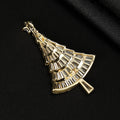 Copper Zircon Christmas Tree Brooch For Festive Lapel Decoration view 3