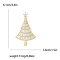 Copper Zircon Christmas Tree Brooch For Festive Lapel Decoration view 5