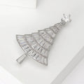 Copper Zircon Christmas Tree Brooch For Festive Lapel Decoration view 4