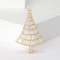 Copper Zircon Christmas Tree Brooch For Festive Lapel Decoration view 6