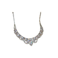 Light Luxury Alloy Rhinestone Teardrop U Shape Tassel Necklace And Drop Earrings Jewelry Set view 5