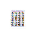 Elegant Blue Evil Eye Cat Eye Stainless Steel Gold Tone Minimalist Small Stud Jewelry Earrings view 5