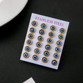 Elegant Blue Evil Eye Cat Eye Stainless Steel Gold Tone Minimalist Small Stud Jewelry Earrings view 2