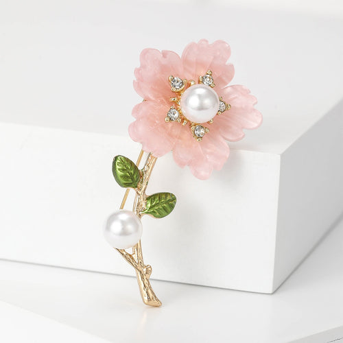 Alloy Pearl Rhinestone Daisy Brooch Pin For Coats And Cardigans