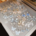 Fresh Sweet Faux Pearl Crystal Flower Drop Earrings With Silver Pins view 3