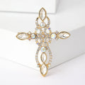 Alloy Rhinestone Cross Brooch Vintage Suit Coat Lapel Accessory view 6