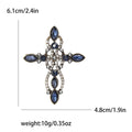 Alloy Rhinestone Cross Brooch Vintage Suit Coat Lapel Accessory view 5