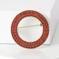 Metal Alloy Geometric Round Enamel Brooch Pin For Apparel Decoration view 2