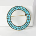 Metal Alloy Geometric Round Enamel Brooch Pin For Apparel Decoration view 4