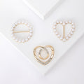 Alloy Pearl Heart Brooch Pin For Sweaters Coats And Shawls – Gold view 1