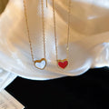 Double Sided Heart Stainless Steel Clavicle Necklace Korean Minimalist Elegant Choker Jewelry view 1
