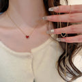 Double Sided Heart Stainless Steel Clavicle Necklace Korean Minimalist Elegant Choker Jewelry view 4